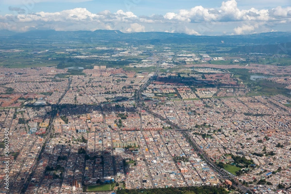 Fototapeta Panoramic aerial view of the city of Bogota. Colombia.