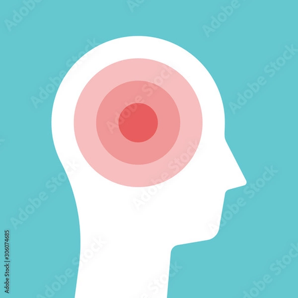 Obraz Head silhouette, pain, headache