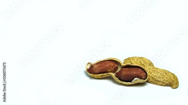Obraz peanut seeds on white background