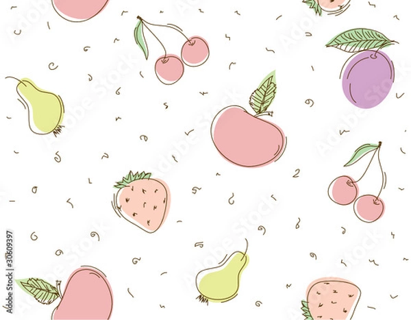 Obraz Fruit background on white