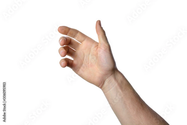 Fototapeta gesture of the hand for holding smartphone or bottle