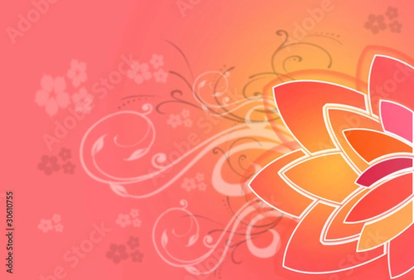 Obraz Фон из цветочной мозаики и завитушек