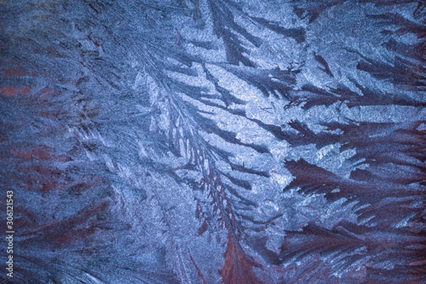 Fototapeta snow patterns on the window