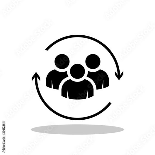Obraz Customer relationship icon in flat style. Customer retention symbol for your web site design, logo, app, UI Vector EPS 10.