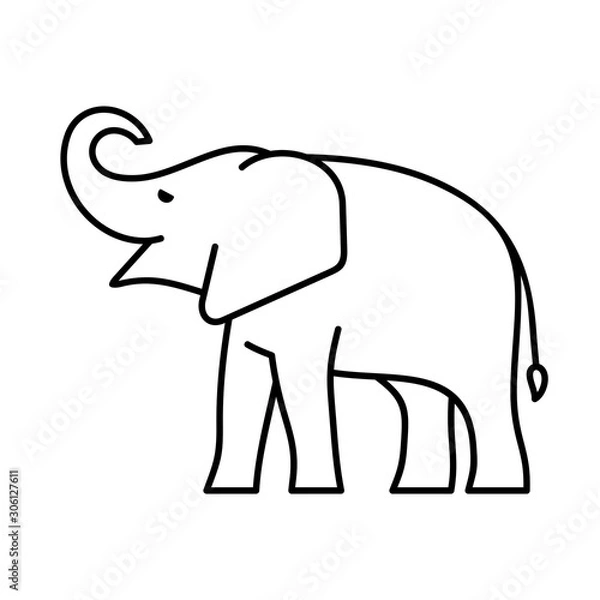 Fototapeta Elephant line icon. Icon design. Template elements