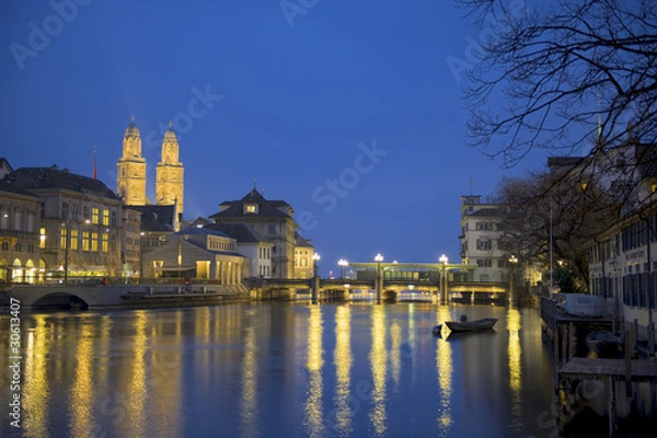 Fototapeta Zurich at twilight