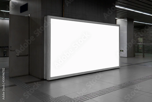 Obraz light box in city at subway station