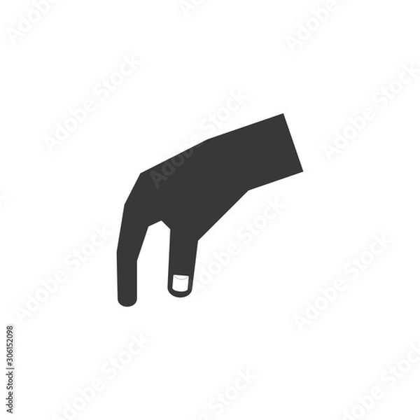 Obraz Hand pose like picking something. Stock vector illustration isolated on white background.