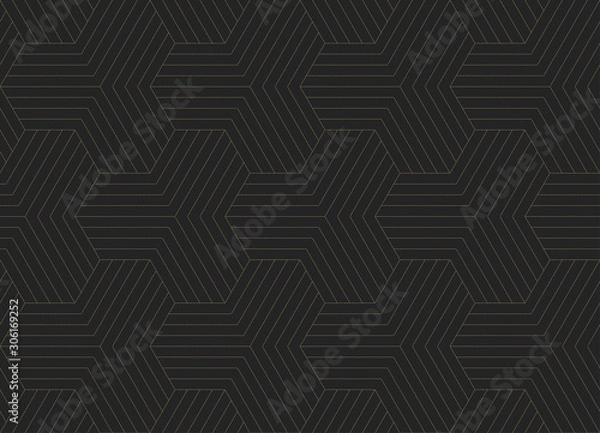 Obraz Seamless pattern Dramatic stylish linear texture. Repeating geometric background. Japanese motives.