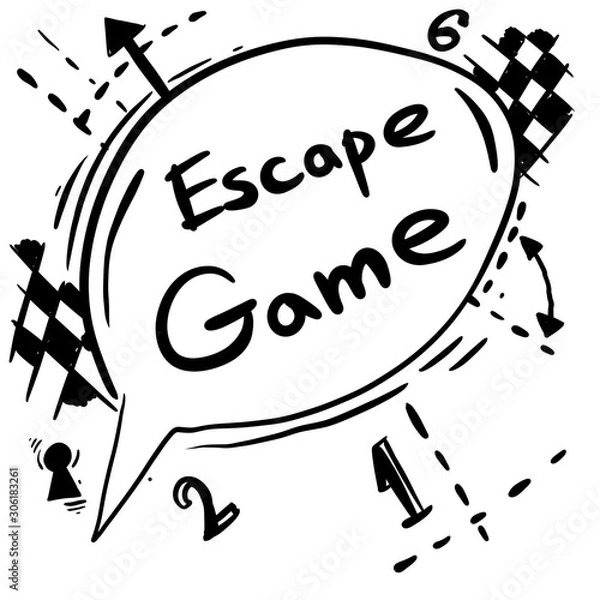 Obraz Speech bubble escape game cartoon