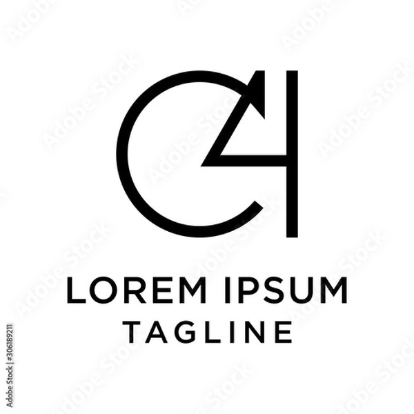 Fototapeta initial letter logo 4C, C4 logo template