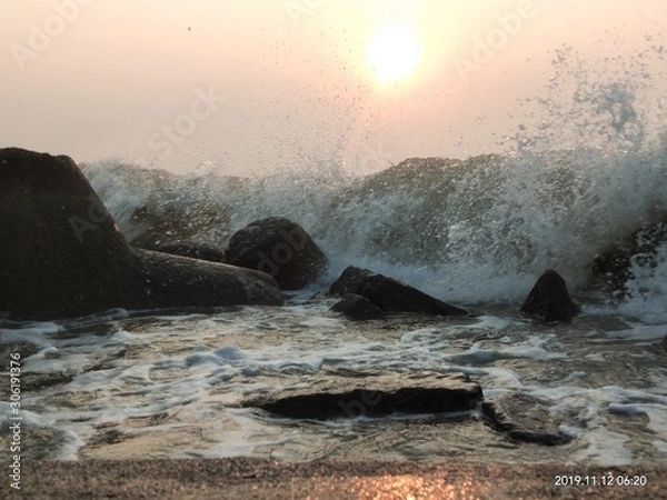 Fototapeta sunset on beach
