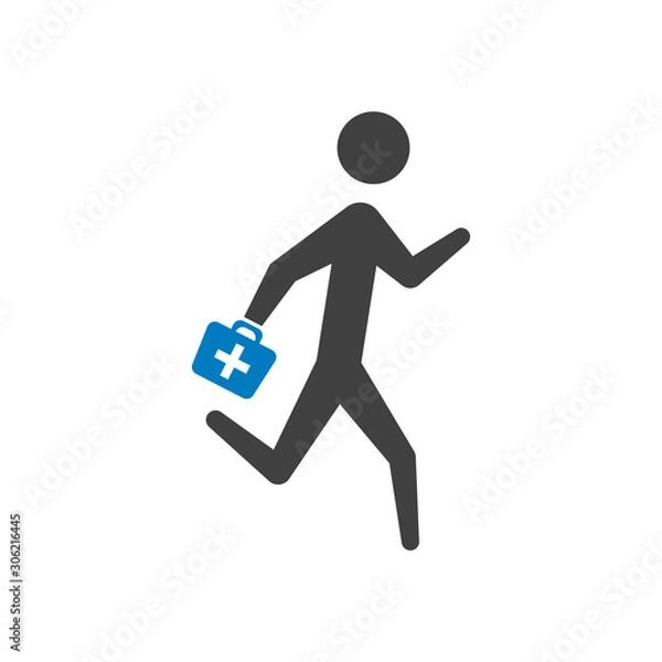 Obraz On call doctor icon, Emergency call icon. Medical help