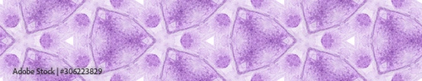 Fototapeta Purple spring Seamless Border Scroll. Geometric Wa