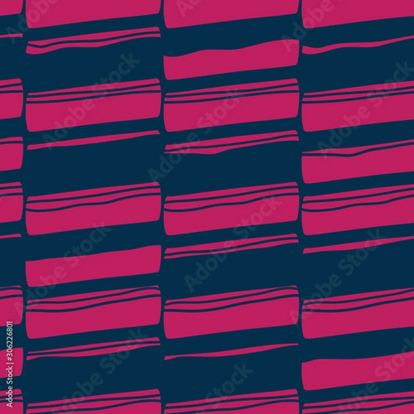 Fototapeta Textured pink blocks on dark blue background seamless.