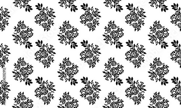 Obraz Shape floral pattern, art design black flower.