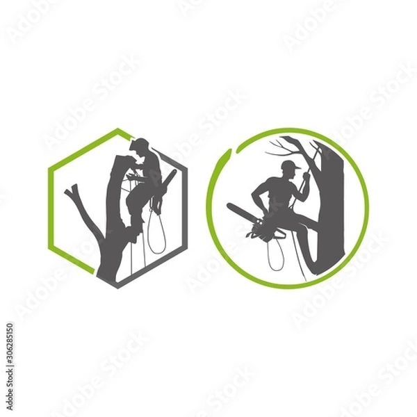 Obraz woodcutter vector logo template
