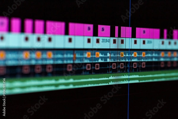 Obraz video editing timeline close up