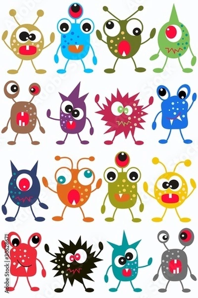 Fototapeta seamless monster pattern