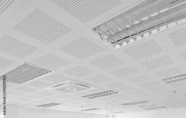Obraz acoustic ceiling with lighting and air condition