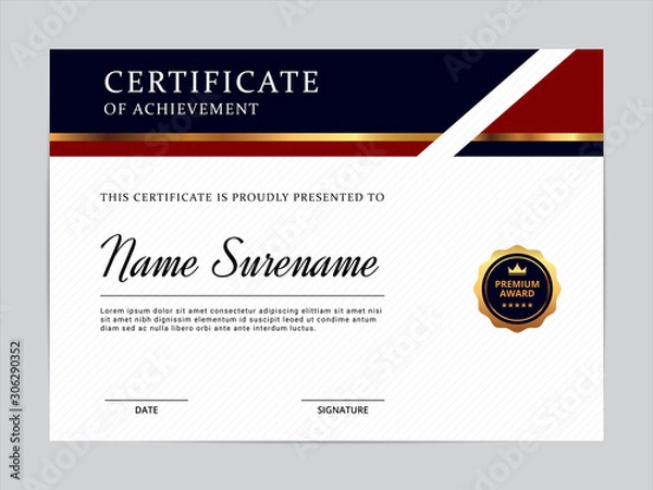 Obraz Diploma Certificate Template