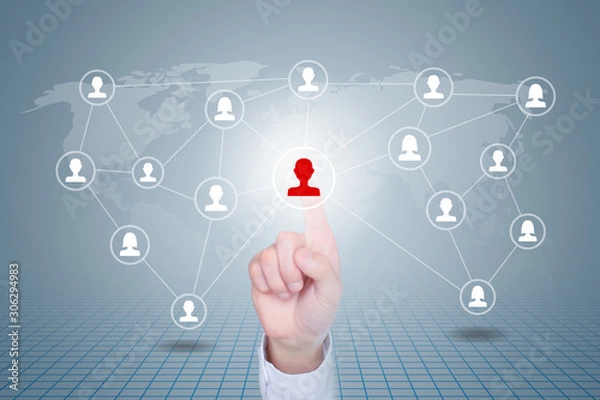 Fototapeta Business, technology, Internet, networking and recruitment concepts
