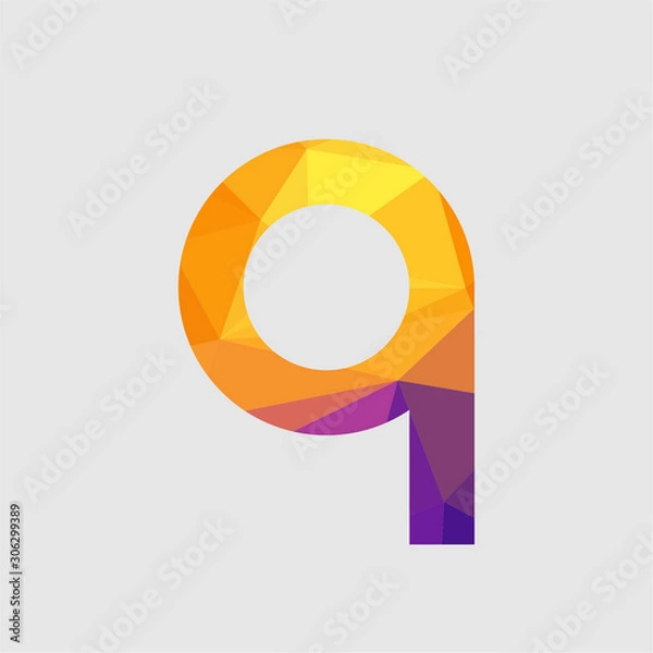 Fototapeta initial Q business logo icon template. low poly style
