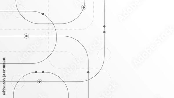 Fototapeta Abstract geometric Circuit connect lines and dots.Simple technology graphic background.Illustration Vector design Network technology and Connection concept.