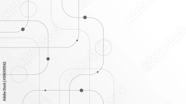 Obraz Abstract geometric Circuit connect lines and dots.Simple technology graphic background.Illustration Vector design Network technology and Connection concept.