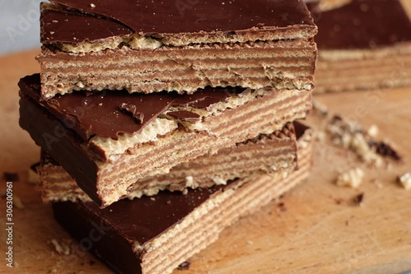 Obraz Chocolate Wafers, one over the other.
