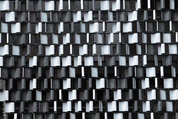 Fototapeta Architecture detail facade design modern building.Abstract architectural detail black and white background.