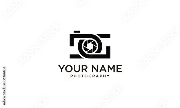 Fototapeta Combination logo from letter D and G form a camera logo design concept	