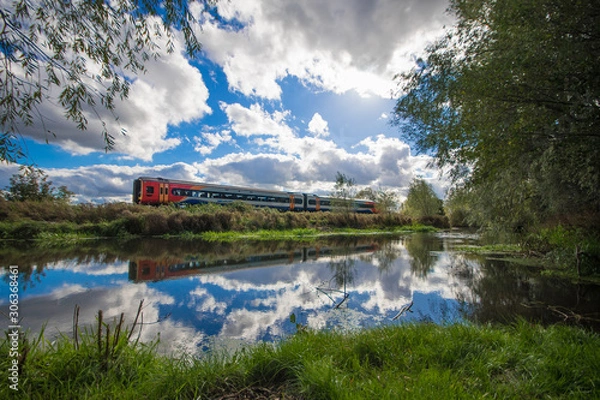 Obraz Reflected train