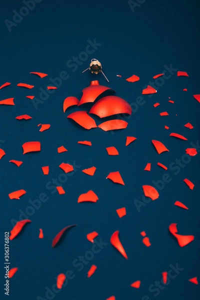 Obraz Broken red Christmas ornament