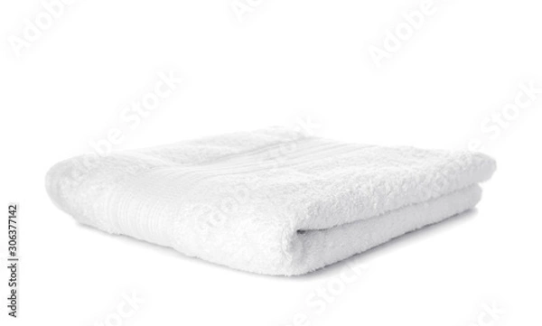 Fototapeta Soft clean towel isolated on white