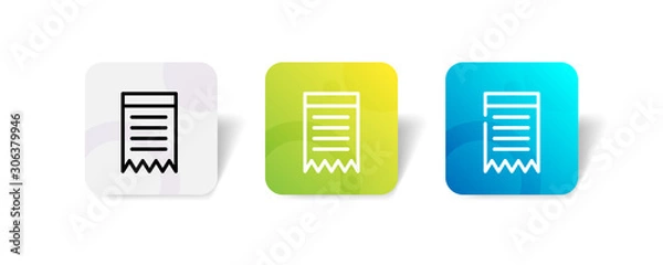 Fototapeta invoice line / outline icon style