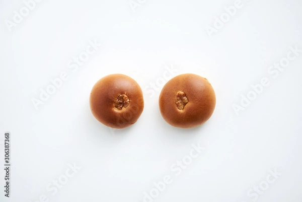 Obraz Anpan bread on a white background.