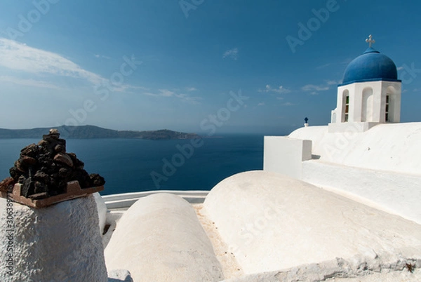 Obraz greek church in santorini greece