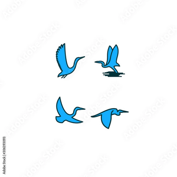 Fototapeta 4 simple flying swan vector logos