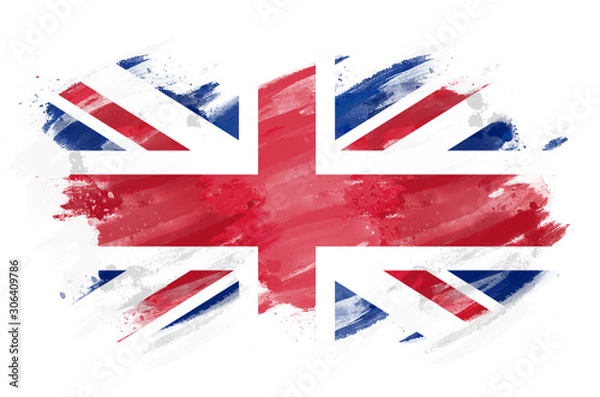 Obraz British Flag painted with brush