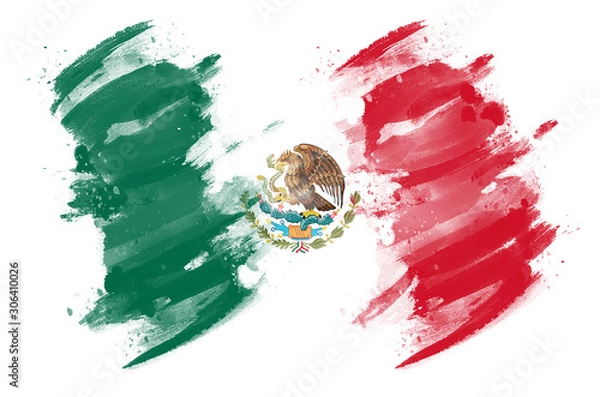 Obraz Mexican Flag painted with brush