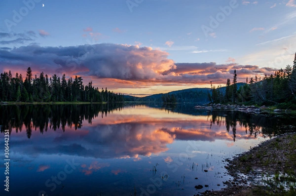 Obraz view of lake at sunset