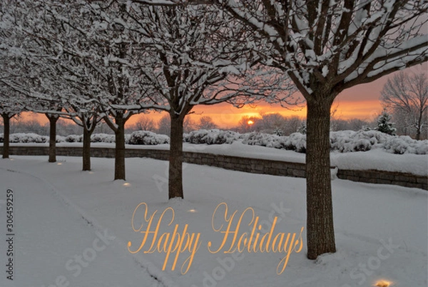 Fototapeta Happy Holidays, Season Greetings Holiday message with nature background.