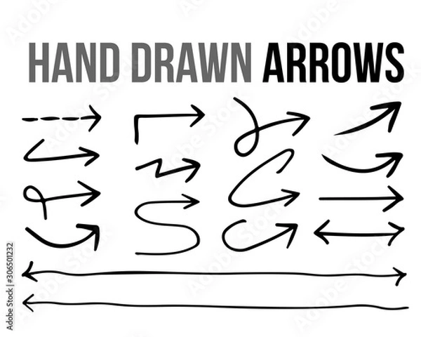 Obraz vector hand drawn arrow icon infographic design material collection set