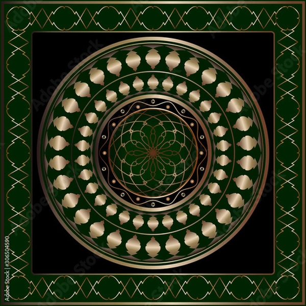 Fototapeta Decorative plate with ethnic pattern