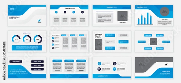 Obraz blue power point presentation template