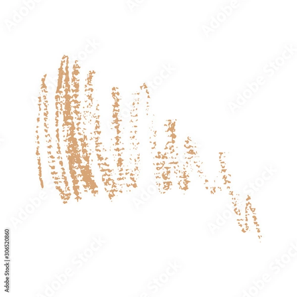 Fototapeta Vector illustration with abstract pastel spot on white background. Hand drawn gold crayon scribble texture. Isolate. 