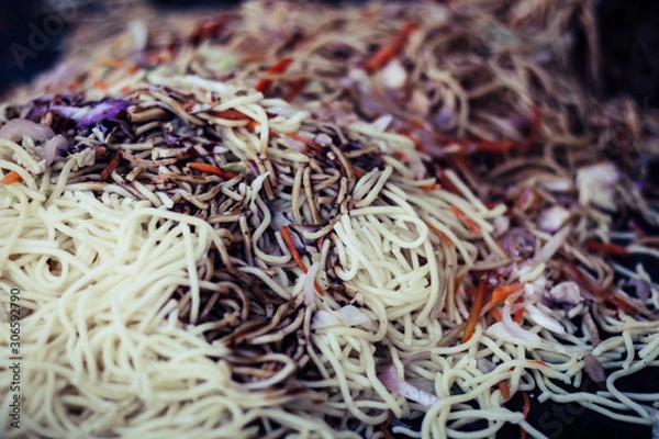Fototapeta Closeup of ready to eat noodles