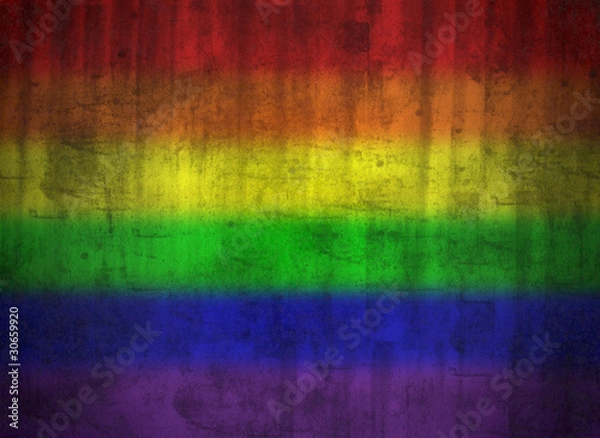 Obraz Gay rainbow grunge flag