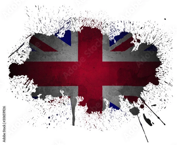 Obraz UK grunge flag paint splatter